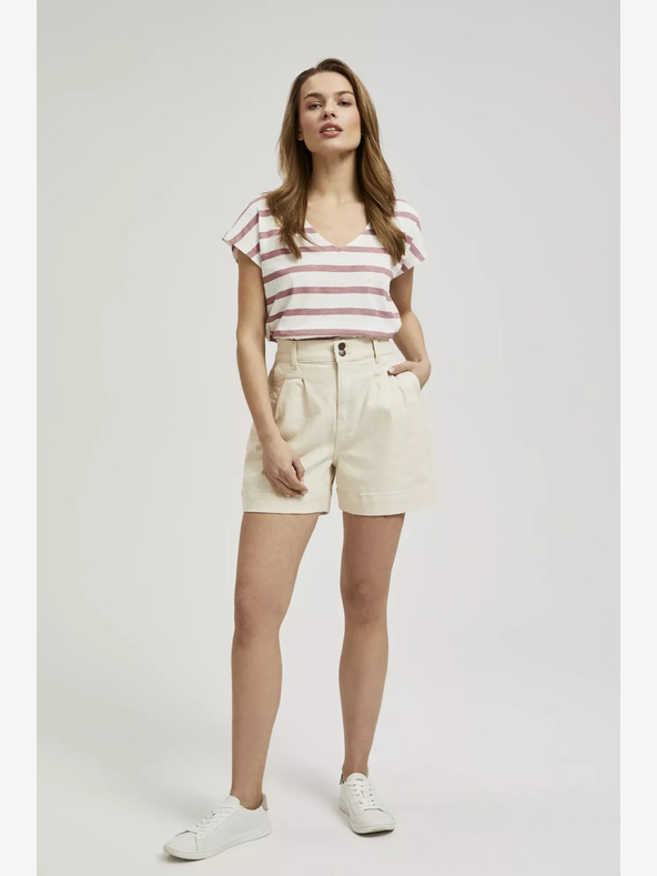 Moodo Beige Damen Shorts Moodo