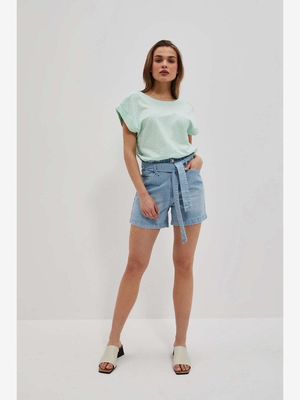 Moodo Blaue Damen Denim Shorts Moodo