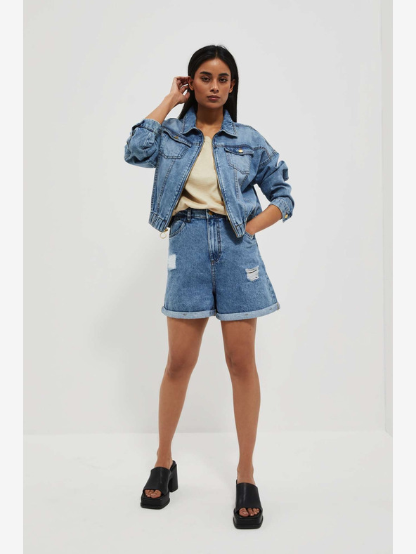 Moodo Blaue Damen Denim Shorts Moodo