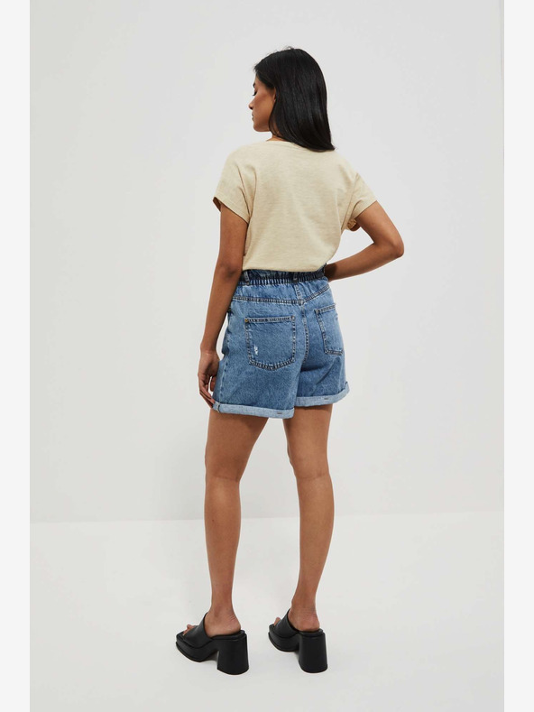 Moodo Blaue Damen Denim Shorts Moodo