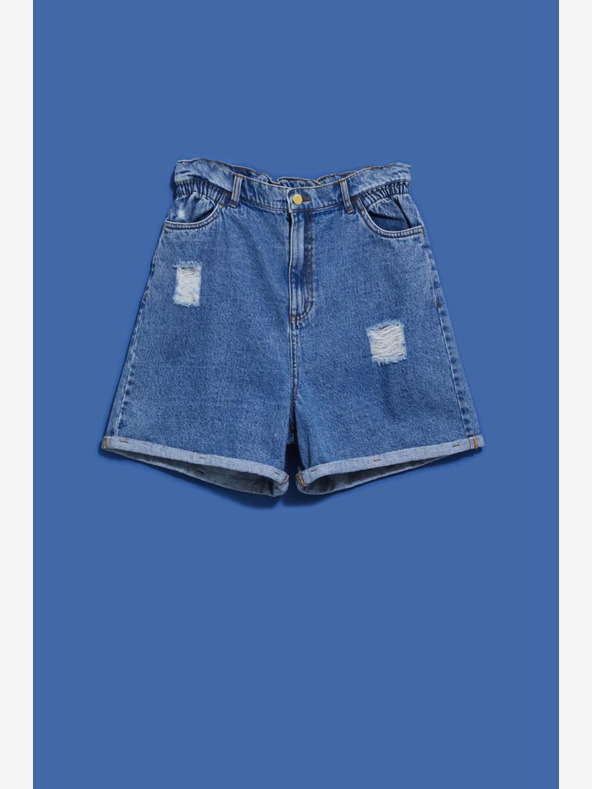 Moodo Blaue Damen Denim Shorts Moodo