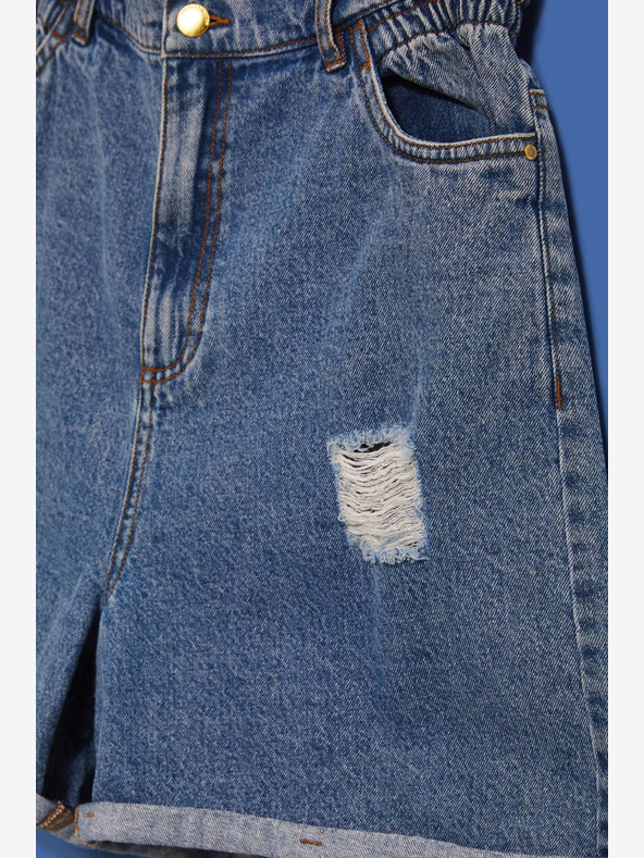 Moodo Blaue Damen Denim Shorts Moodo