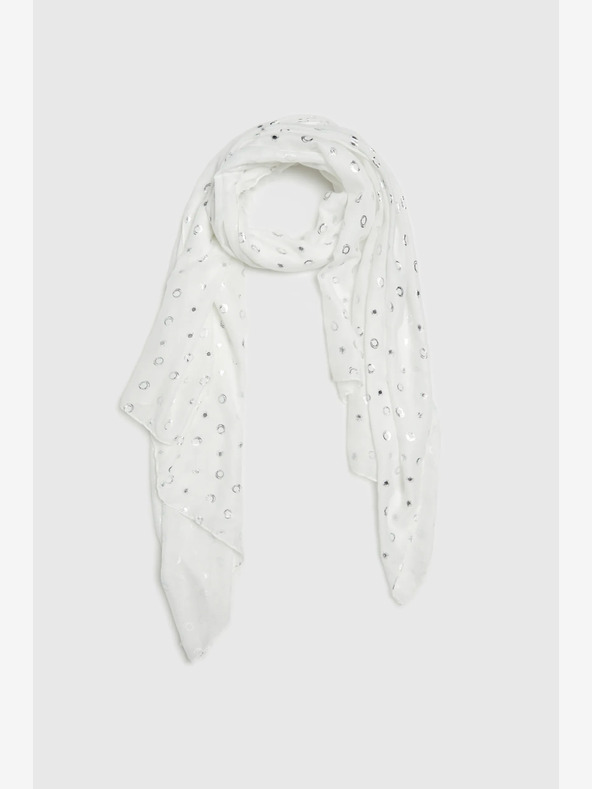 Moodo Weißer Damen-Polka-Dot-Schal Moodo