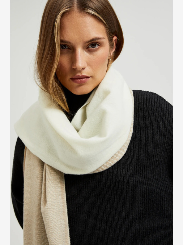 Moodo Beige und brauner Damenschal Moodo