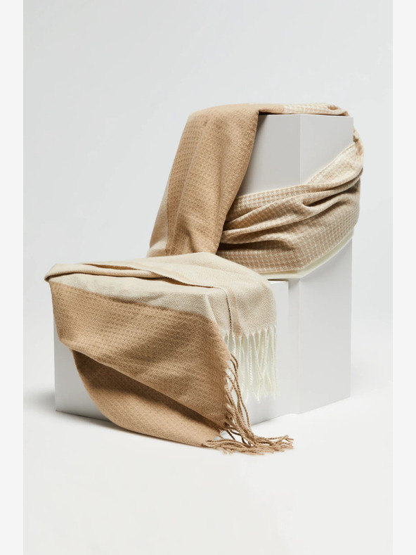 Moodo Beige und brauner Damenschal Moodo