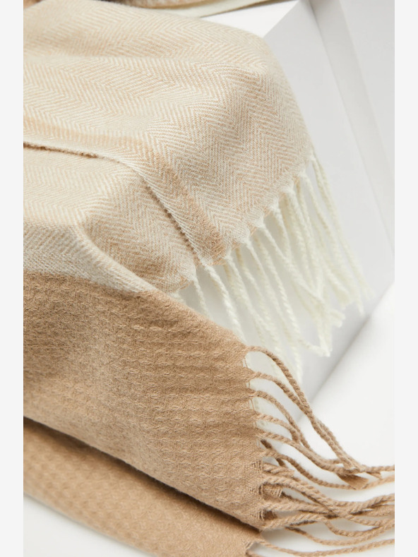 Moodo Beige und brauner Damenschal Moodo