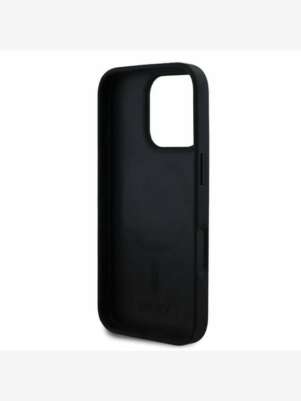 DKNY DKNY PU Leder Crosswalk Muster Magsafe Schutzhülle für iPhone 16 Pro Elfenbein