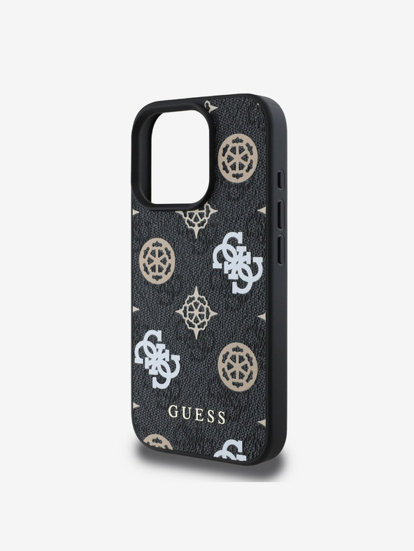 Guess Guess PU 4G Pfingstrose MagSafe Schutzhülle für iPhone 16 Pro Max Schwarz