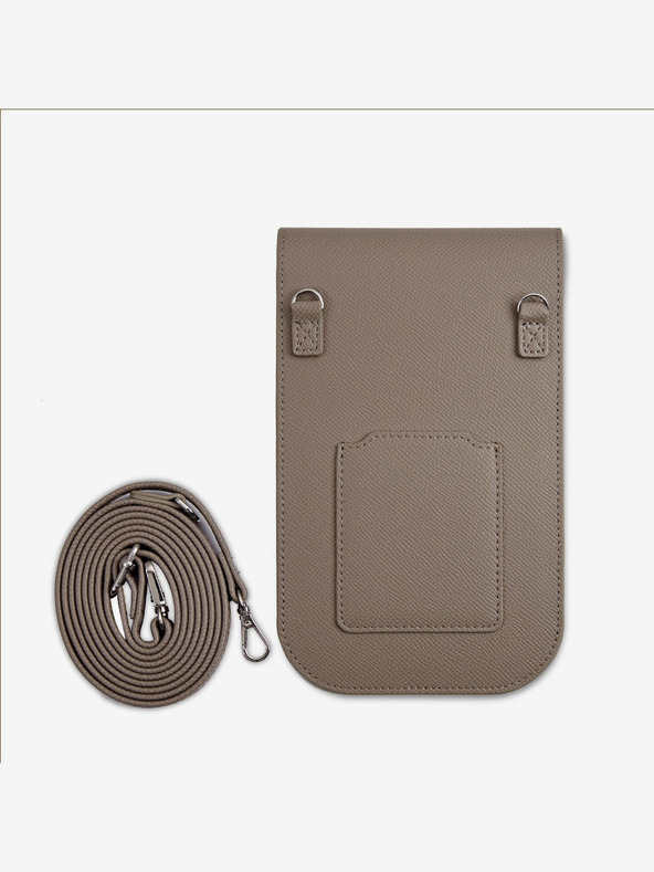 Guess Guess PU Grained Triangle Logo Handytasche Braun