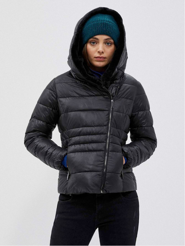 Moodo Schwarze kurze Damen-Steppjacke Moodo