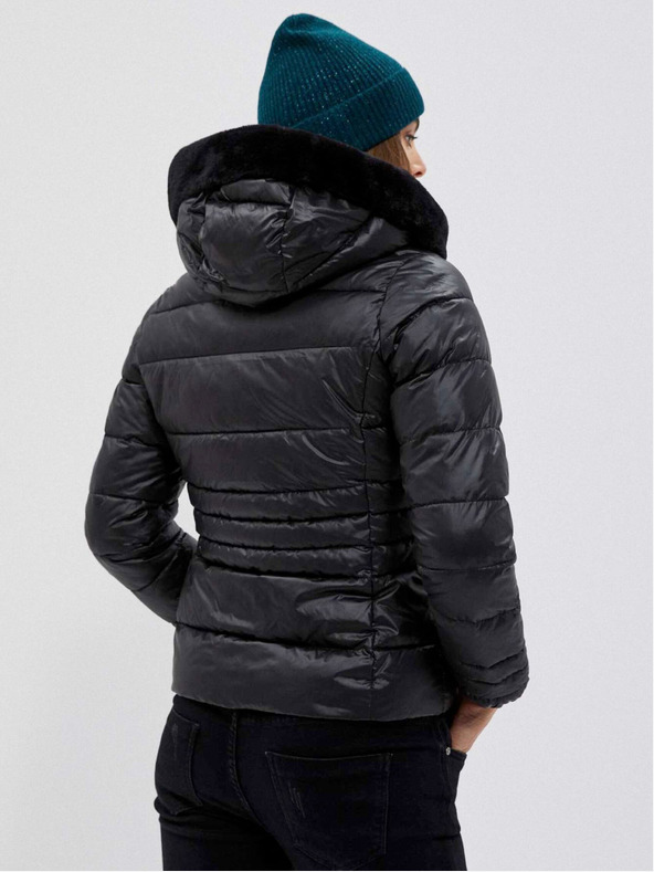 Moodo Schwarze kurze Damen-Steppjacke Moodo
