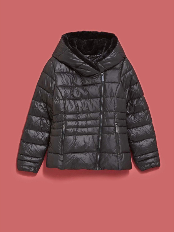 Moodo Schwarze kurze Damen-Steppjacke Moodo