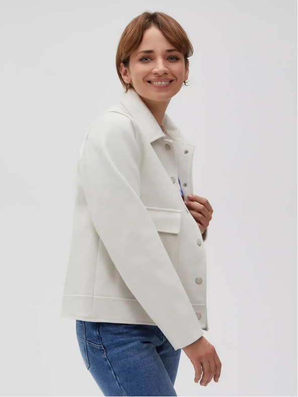 Moodo Cremefarbene Damen Shirtjacke Moodo