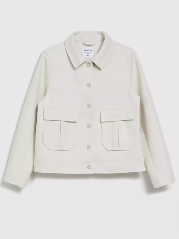 Moodo Cremefarbene Damen Shirtjacke Moodo
