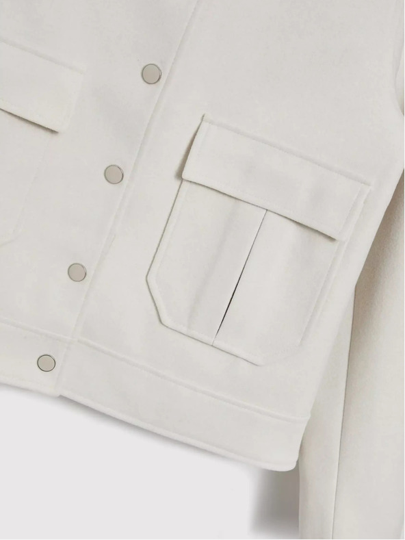 Moodo Cremefarbene Damen Shirtjacke Moodo