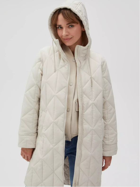 Moodo Cremefarbene Damen-Steppjacke Moodo