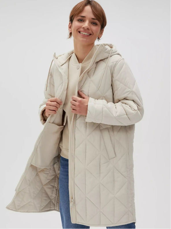 Moodo Cremefarbene Damen-Steppjacke Moodo