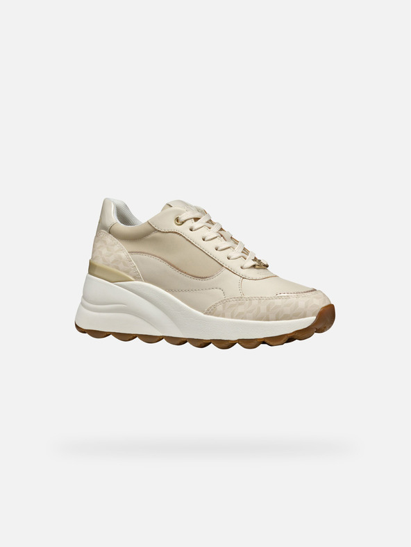 Geox Cremefarbene Damen-Turnschuhe Geox Spherica EC13