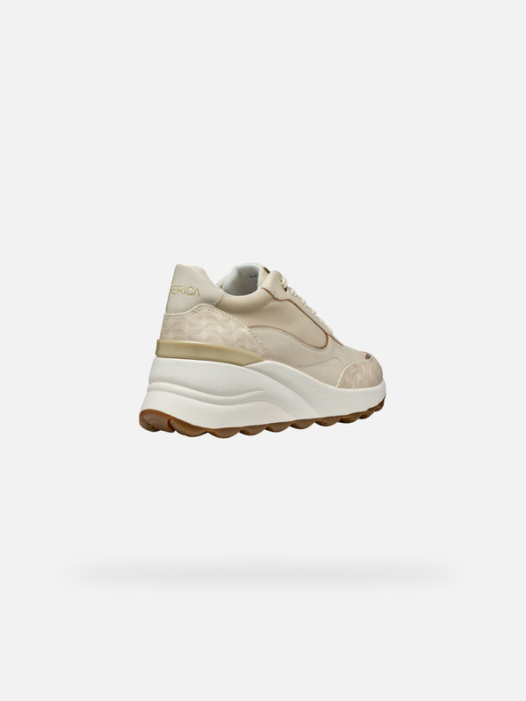 Geox Cremefarbene Damen-Turnschuhe Geox Spherica EC13