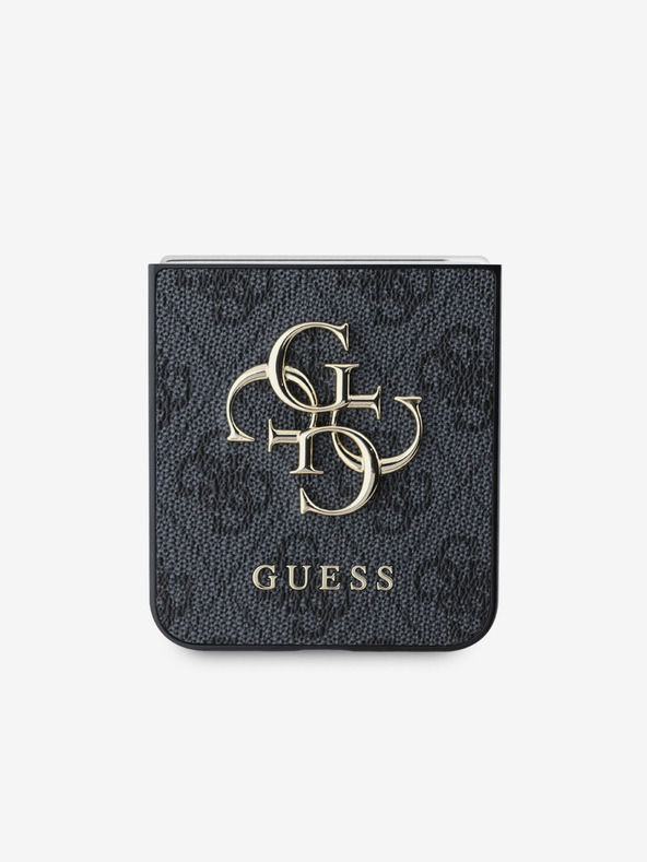Guess Guess PU 4G Metall-Logo-Rückseite für Samsung Galaxy Z Flip 6 Grau