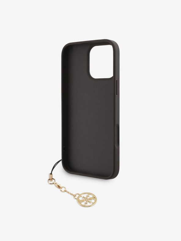 Guess Guess 4G Charm Back Cover für iPhone 16 Pro Max Ton in Ton Braun