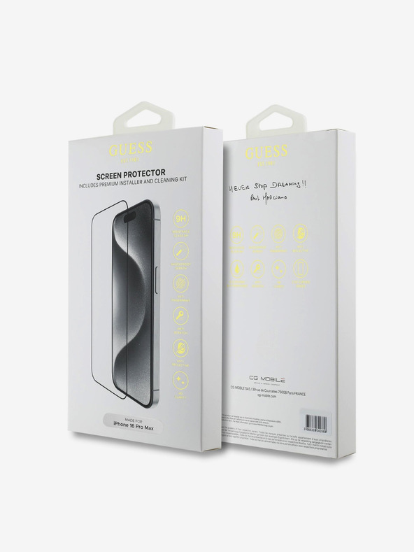 Guess Guess Gehärtetes Glas 2.5D für iPhone 16 Pro Max Schwarz