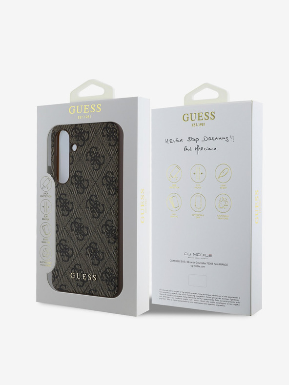 Guess Guess 4G Charm Rückseitenschutz für Samsung Galaxy S24 FE Braun