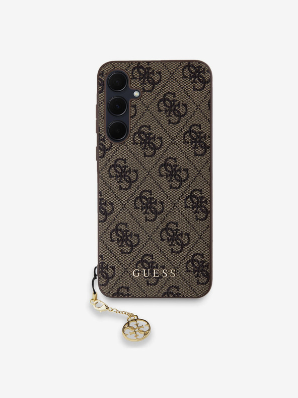 Guess Guess 4G Charm Back Cover für Samsung Galaxy A35 5G Braun