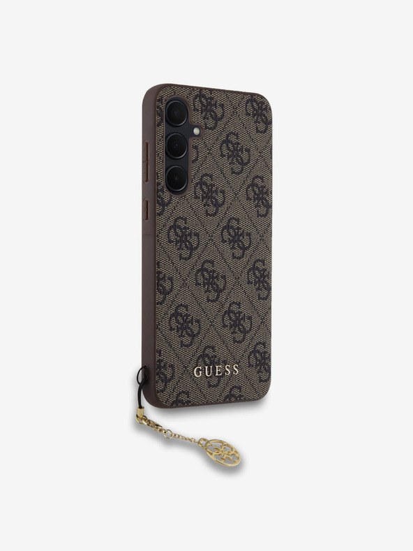 Guess Guess 4G Charm Back Cover für Samsung Galaxy A35 5G Braun