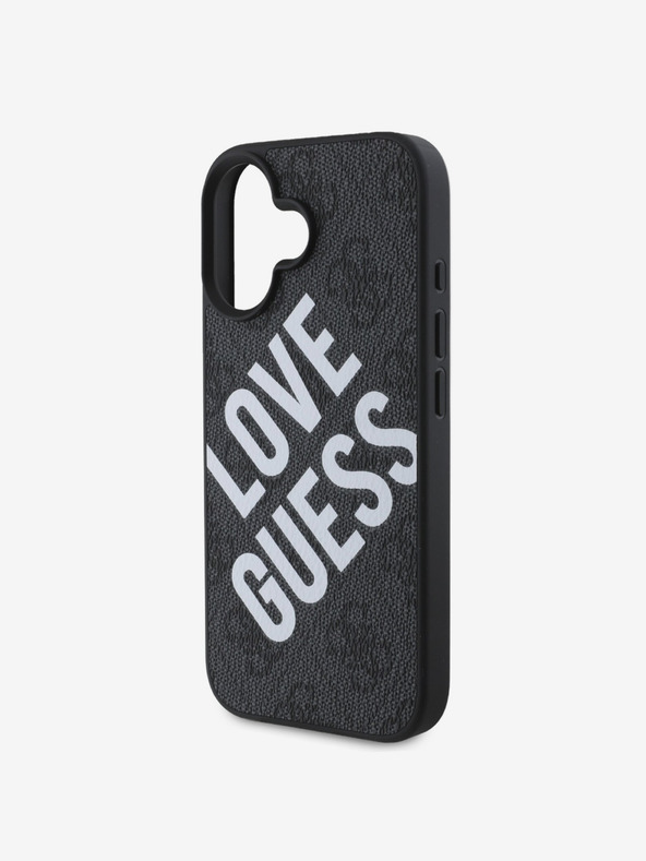 Guess Guess PU Leder 4G Big Love Logo MagSafe Schutzhülle für iPhone 16 Schwarz
