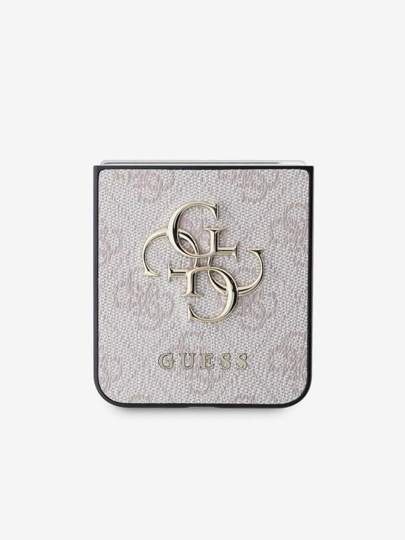 Guess PU 4G Metall Logo Rückseite Hülle für Samsung Galaxy Z Flip 6 Pink Handyhülle