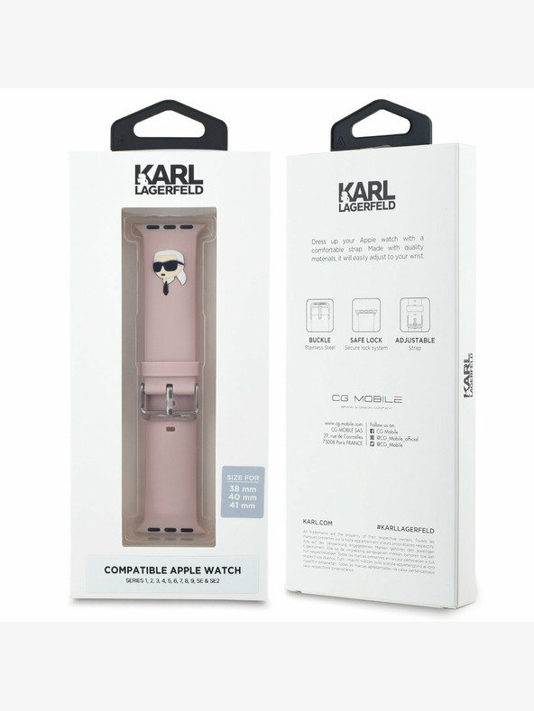Karl Lagerfeld Karl Lagerfeld Karl Head NFT-Armband für Apple Watch 38/40/41 Rosa