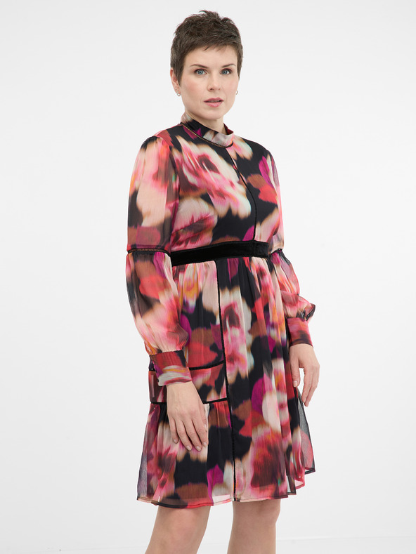 Orsay Rot gemustertes knielanges Damenkleid ORSAY