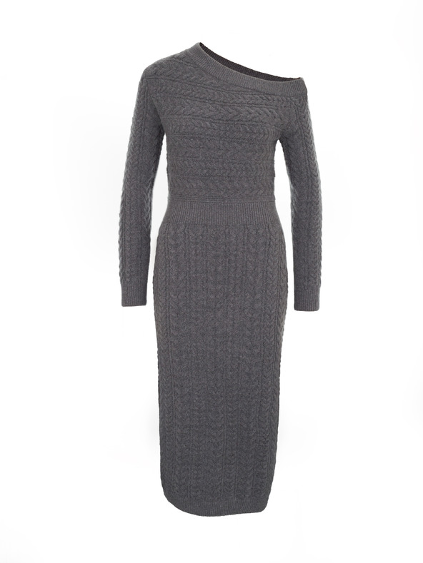 Orsay Graues Damen-Midikleid ORSAY