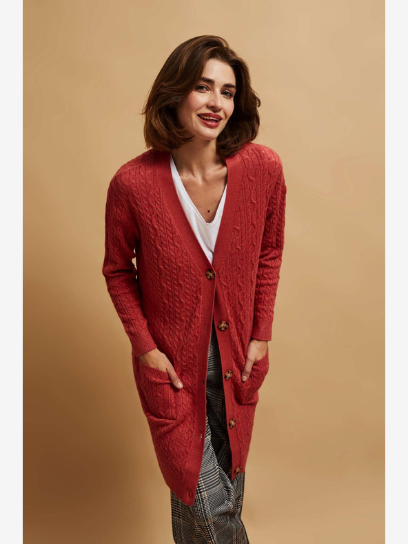 Moodo Damen Strickjacke rot Moodo