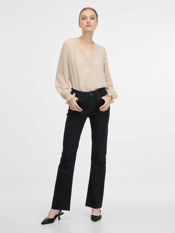 Orsay Beige Bluse mit langen Ärmeln ORSAY