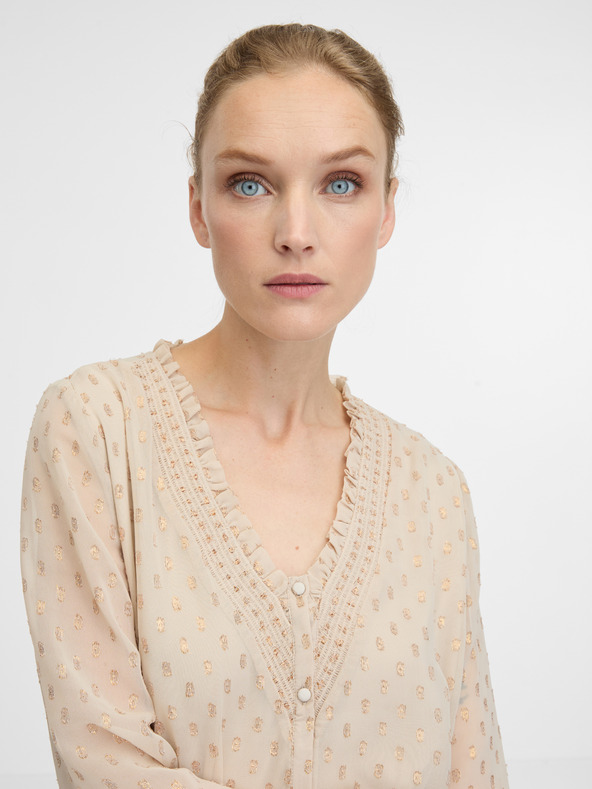 Orsay Beige Bluse mit langen Ärmeln ORSAY