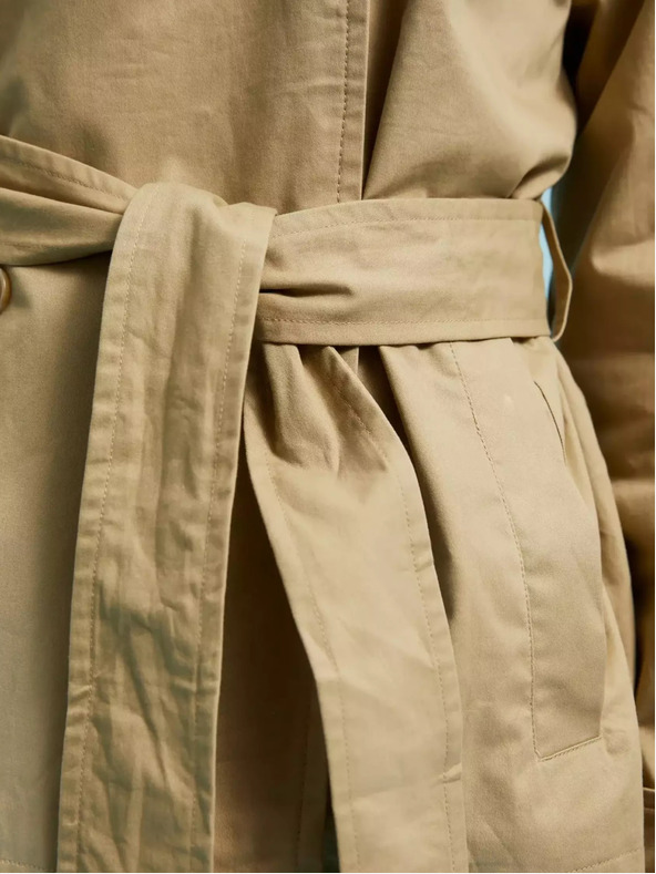 Moodo Beigefarbener Damen-Kurztrenchcoat Moodo