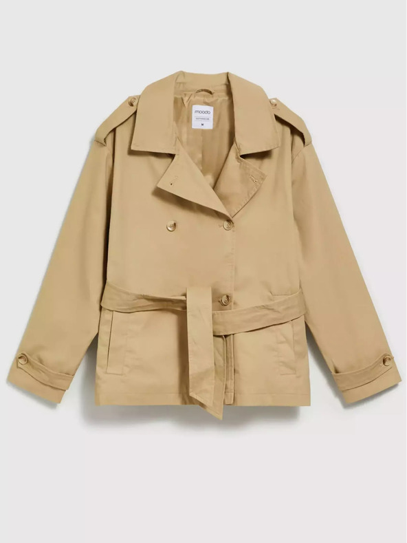 Moodo Beigefarbener Damen-Kurztrenchcoat Moodo