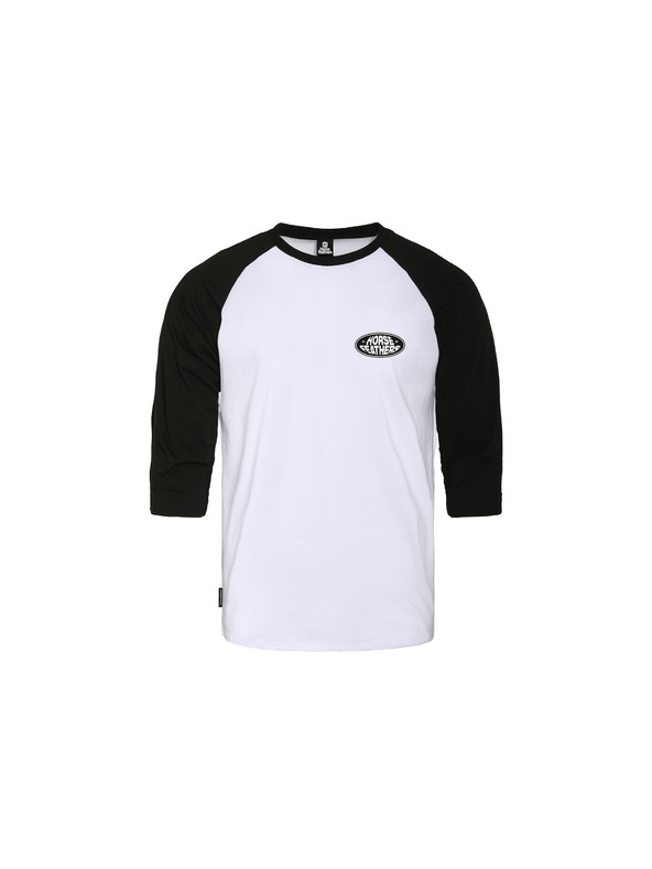Horsefeathers T-shirt Dynamo Raglan - weiß/schwarz HORSEFEATHERS
