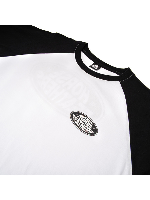 Horsefeathers T-shirt Dynamo Raglan - weiß/schwarz HORSEFEATHERS