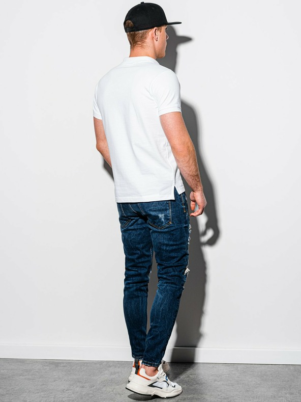 Ombre Clothing Weißes Herren-Poloshirt Ombre Clothing