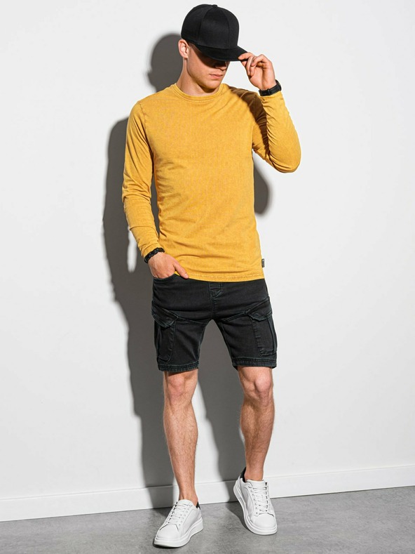 Ombre Clothing Senffarbenes Herren-Basic-Shirt Ombre Clothing