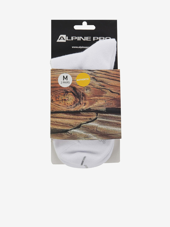 ALPINE PRO Weiße Unisex-Socken - 2 Paar ALPINE PRO 2ULIANO