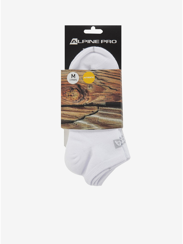 ALPINE PRO Set aus drei Paar Unisex-Socken in weiß ALPINE PRO 3UNICO