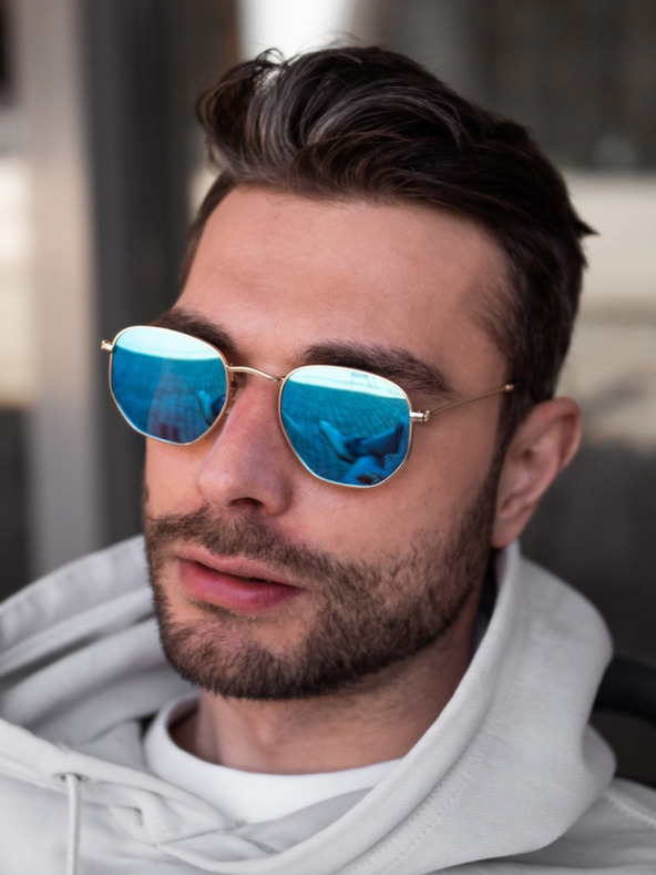 VEYREY VeyRey Polarisierte Sonnenbrille Oval Hurricane Blau Gläser