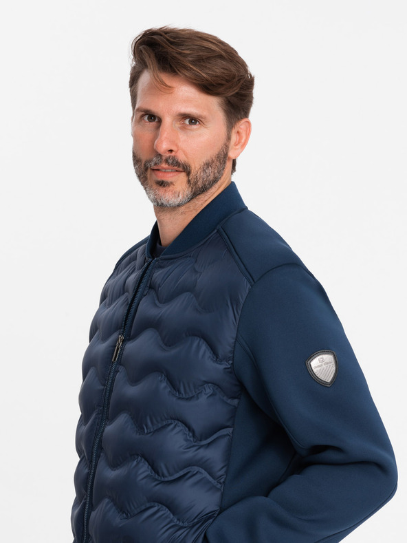 Ombre Clothing Gesteppte Bomberjacke für Herren Ombre Clothing