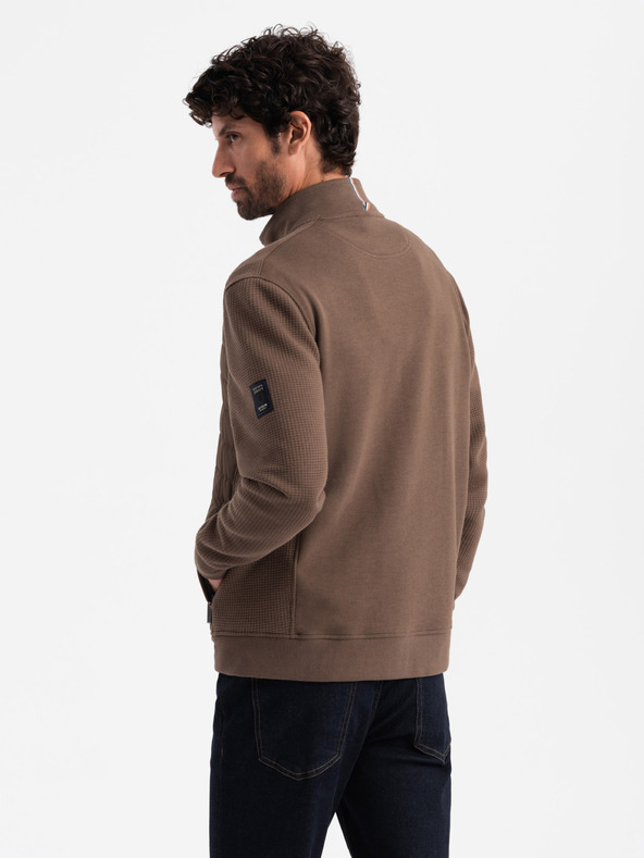 Ombre Clothing Leichte Herrenjacke mit Reißverschluss und gesteppter Front Ombre Clothing V3 OM-JANP-0193