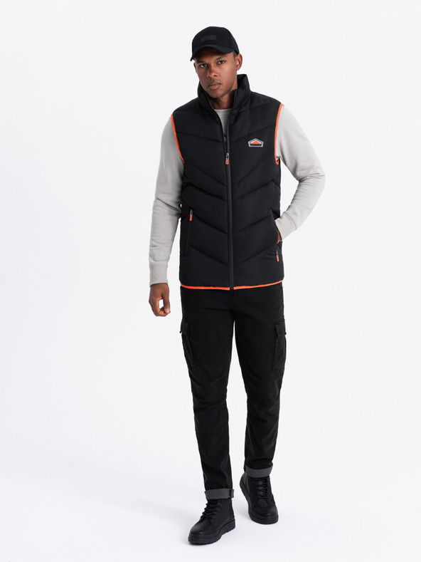 Ombre Clothing Herren Steppweste mit Neon-Akzenten Ombre Clothing