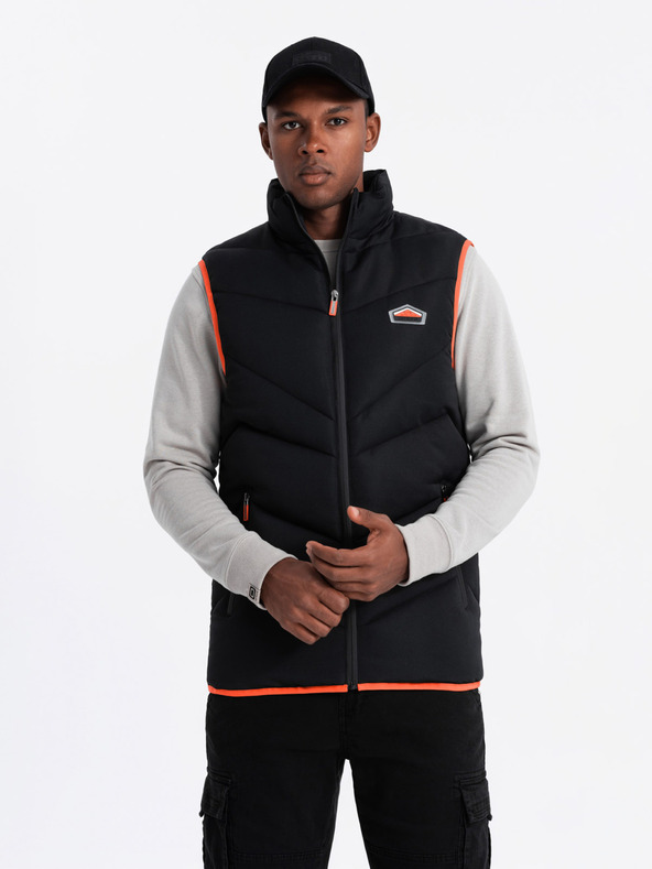 Ombre Clothing Herren Steppweste mit Neon-Akzenten Ombre Clothing